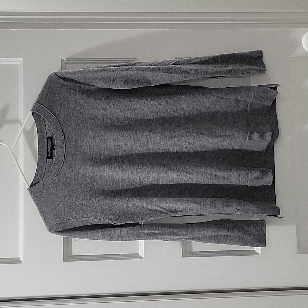 Banana Republic merino wool heather gray sweater